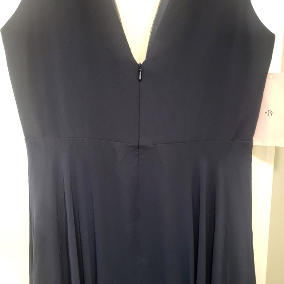 Anthropologie BHLDN /Jenny Yoo Ryan Illusion V Neck Maxi Dress Size 8 Navy Blue - Picture 11 of 14